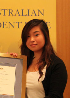 2012 Australian Student Prize winner Judy Mengzhou Wang, was one of 12 who won the award in the ACT.