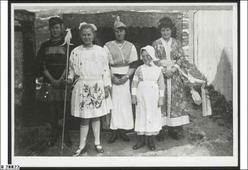 A small group of women and girls in fancy dress representing 'nations' for the Australia Day celebrations at Pinnaroo. Photo courtesy of the National Library of Australia
