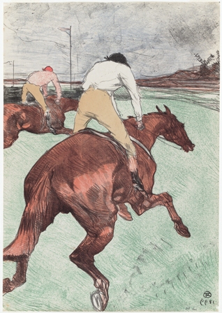 "The jockey" [Le jockey] 1899, crayon, brush and spatter lithograph