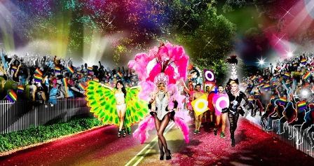 "Glamstand" parade at the Mardi Gras