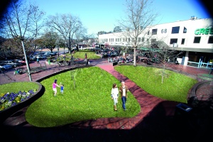An artist's impression of how Pawl Cubbin would like to see Green Square.