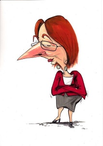 Dorin’s Julia Gillard... “The Gillard circus was so full of clowns and was my weekly foolproof for material,” says cartoonist Paul Dorin.