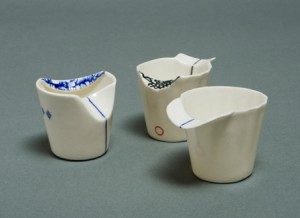 Sarit Cohen 3 small jugs - porcelain.