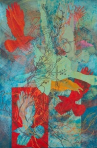 'For Lake, Forest, Sky-Wild wind', Julie Bradley, 2012, mixed media.
