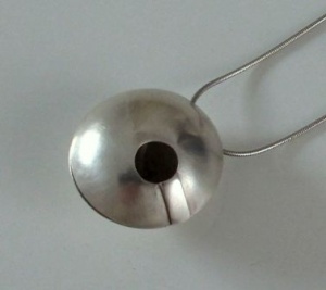 Sara Hogwood’s crafted silver pendant, at Strathnairn