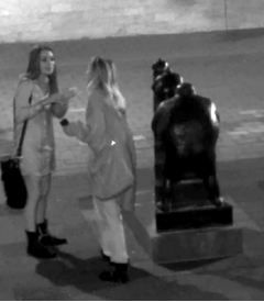 An image taken from CCTV footage and released by police, showing two young women they would like to speak to.