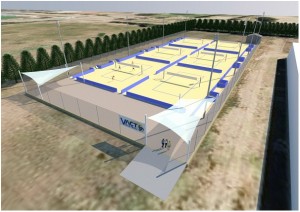 An artist's impression of the Lyneham Beach Volleyball facility.