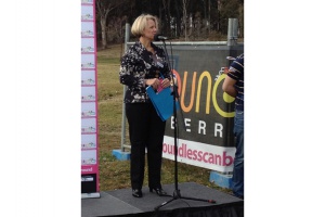 Boundless Canberra board member Natalie Howson at the playground's launch event last year.