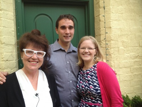 L. Kate Shelton, with new owners Rory and Jessica Markham