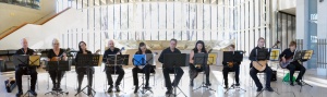 Mandolin ensemble COZMO… at the High Court, July 20. Photo by Peter Hislop