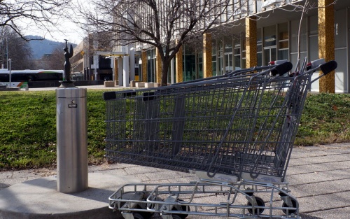 shopping trolleys in Civic Square
