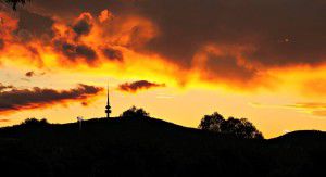telstra tower sunset black mountain