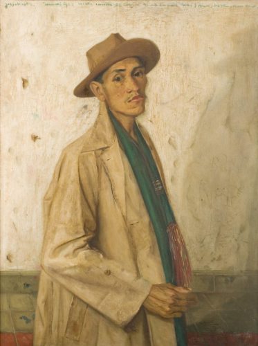 Potret diri [Self portrait] 1962 by Harijadi Sumodidjojo oil on canvas Collection of the National  Gallery of Indonesia