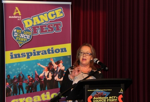 Minister Burch at the Ausdance Youth Dance Festival launch