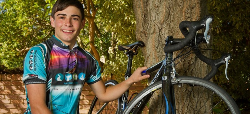 Josh Goyne... cycling to Melbourne in memory of his granddad.