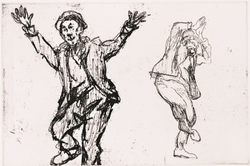 Nicholas Harding - 'Dancing for Godot (Gogo and Didi)', etching, edition of 25.