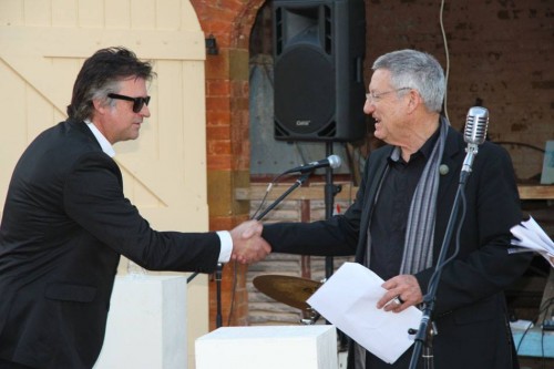 Stephen Harrison receiving award from Professor David Williams, photo , Therese van Leeuwin