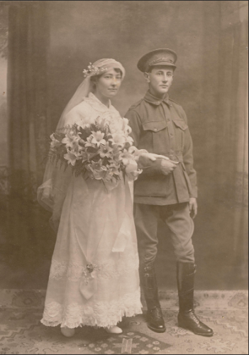 James C. Cruden Wedding portrait of Kate McLeod and George Searle of Coogee, Sydney 1915 silver gelatin print19.2 x 13.6 cm Pictures Collection,nla.pic - vn6540284 National Library of Australia 