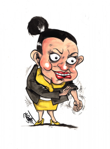 Tasmania’s feisty Senator Jackie Lambie. Drawing by Paul Dorin 