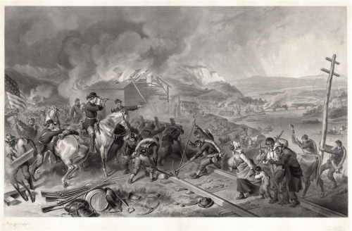 Engraving by Alexander Hay Ritchie depicting Sherman's March. 