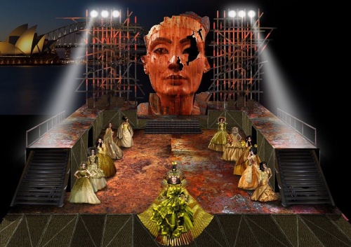 Set render for Aida by Mark Thompson. Image courtesy of Opera Australia