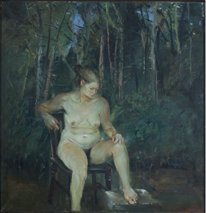 Arthur Boyd’s “Figure on a chair”, 1973, oil on canvas, Bundanon Trust Collection. 