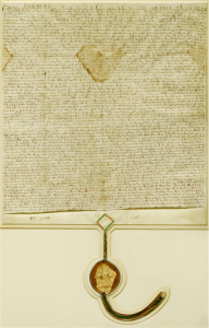 Parliament House art collection’s King Edward I (1272?1307) Inspeximus issue of Magna Carta, 1297. Photo from the Department of Parliamentary Services