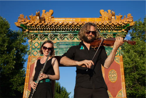 Griffyn Ensemble members Kiri Sollis, left, and Chris Stone… preparing for “Whitlam in China”. 