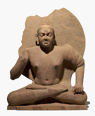 Kushan period (2nd century BCE - 3rd century CE) Seated Buddha 2nd century Mathura, Uttar Pradesh, India sculptures, red sandstone