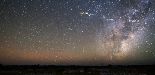 saturn in the night sky