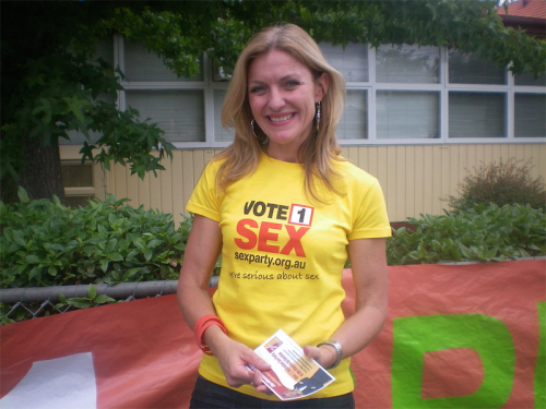 Fiona Patten campaigning in 2009… providing a measured voice across a range of social issues.