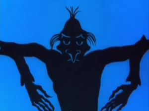 The evil African magician in "Prince Achmed".