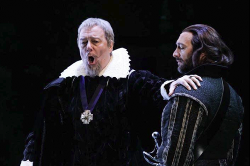 Ferruccio Furlanetto as the King and Jose Carbo as Marquis de Posa