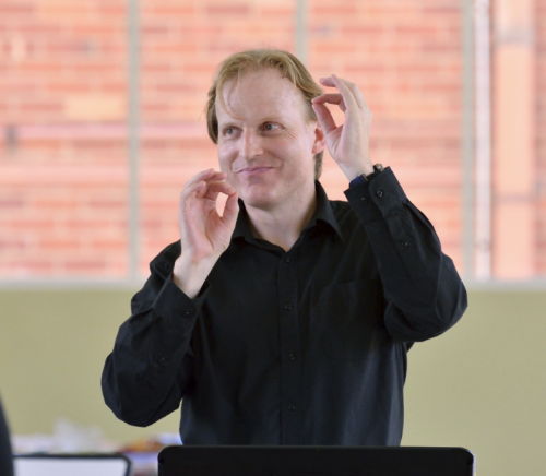 Peter Tregear while conducting 