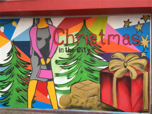 Christmas in September… the Garema Place mural. 