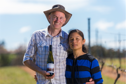 Josh and Jo Murray... “We learned everything from scratch and to now be at the point where our riesling is already getting bronze, we are very excited.” Photo by Andrew Finch 