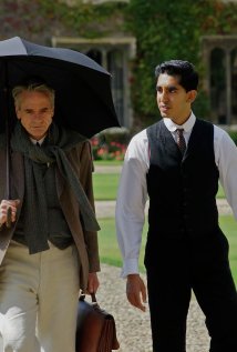 Jeremy Irons and Dev Patel as Hardy and Ramanujan