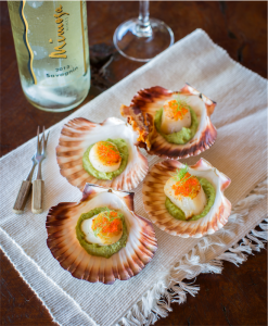 The seared scallops with truffled pea purée by Mimosa Wines in Bermagui. Photo by Stefan Posthuma-Grbic 