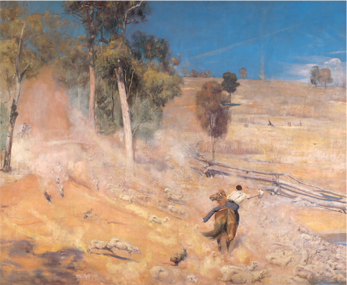Tom Roberts’ “A Break Away!”... “The most amazing painting of movement,” says assistant curator Simeran Maxwell. 