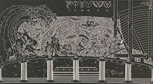 Brian Robinson, Kala Lagaw Ya people As the rains fell and the seas rose  2010 linocut, printed in black ink, from one block 62 x 120 cm National Gallery of Australia, Canberra  Purchased 2012.