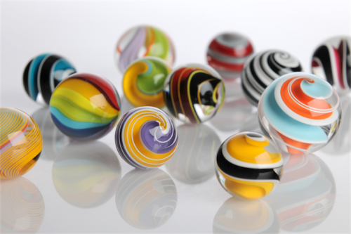 Marbles at the Canberra Glassworks.