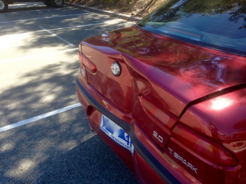 Ouch! The damage to Judes cherry red Alfa.