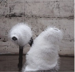 Tundi-Rose Hammond, Coil Creatures, 2015, packing foam and white cable ties. Image courtesy of the artist.