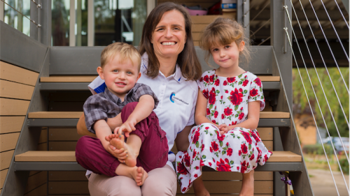 Lauren Couter with her children Jett and Sienna Reeves. Photo by Andrew Finch