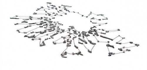 Melissa Cameron 'HEAT II, neckpiece, stainless steel, vitreous enamel, titanium
