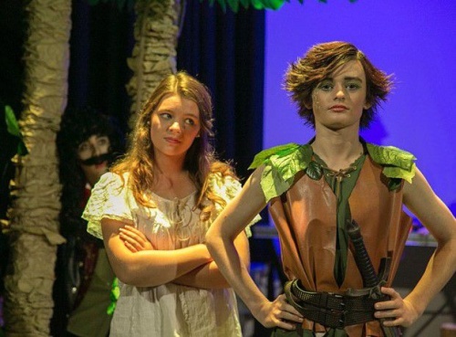 Wendy (Grace Newman) and Peter Pan (Mitchell France) 