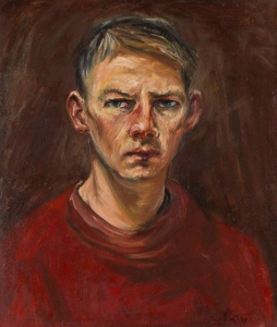 Self-portrait 1945-46 by Arthur Boyd (1920-1999) oil on canvas, National Portrait Gallery, Canberra. Purchased with funds provided by the Liangis family 2014 Image courtesy of Bundanon Trust.