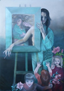 Caroline Ambrus, Self Portrait, oil on canvas