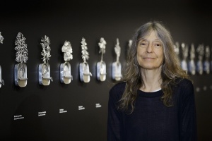 Fiona Hall with one of her installations