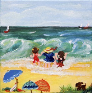 A beach scene by Wendy Macklin